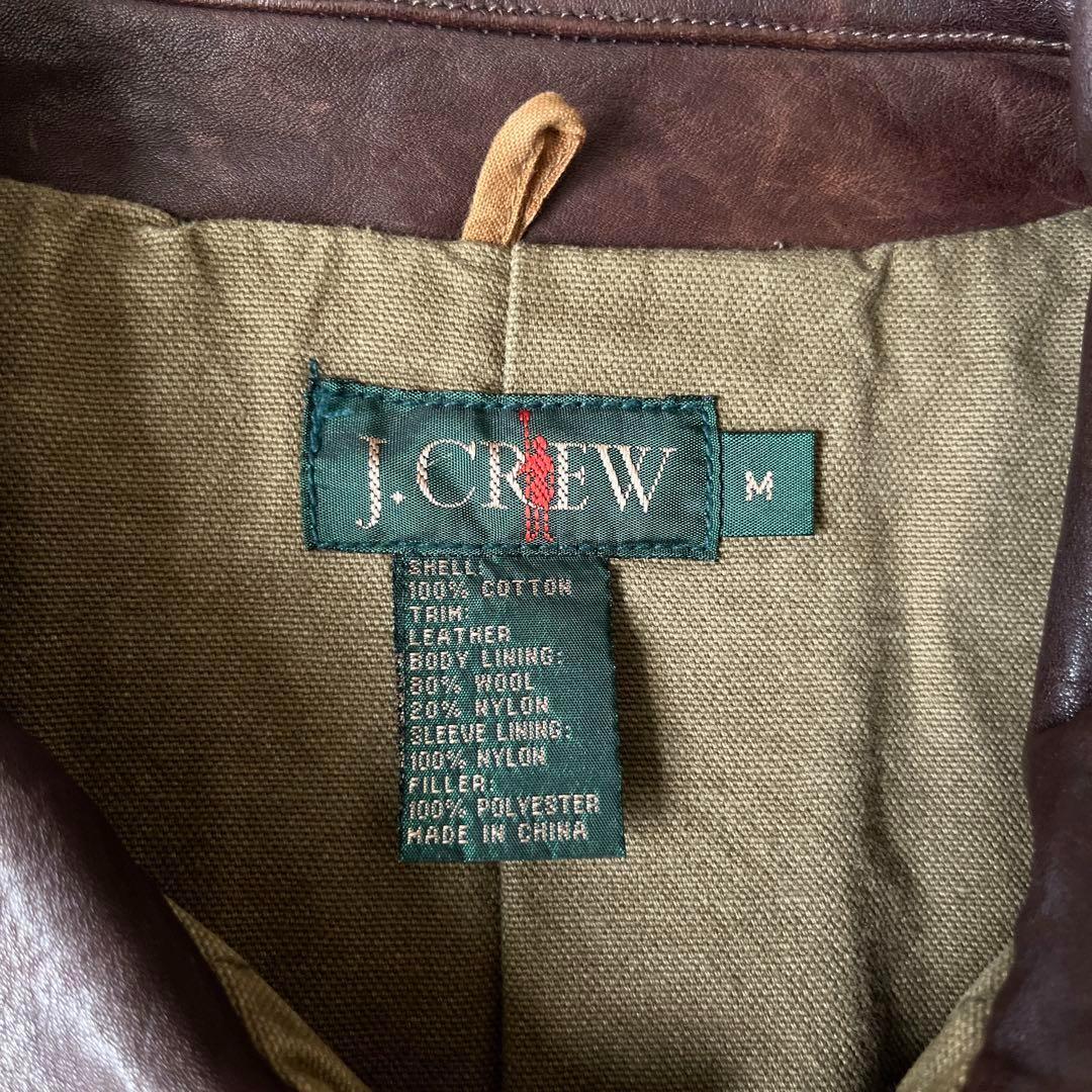 90s J.Crew ジェイクルー 巨人タグレザー襟 ハンティングジャケット 緑