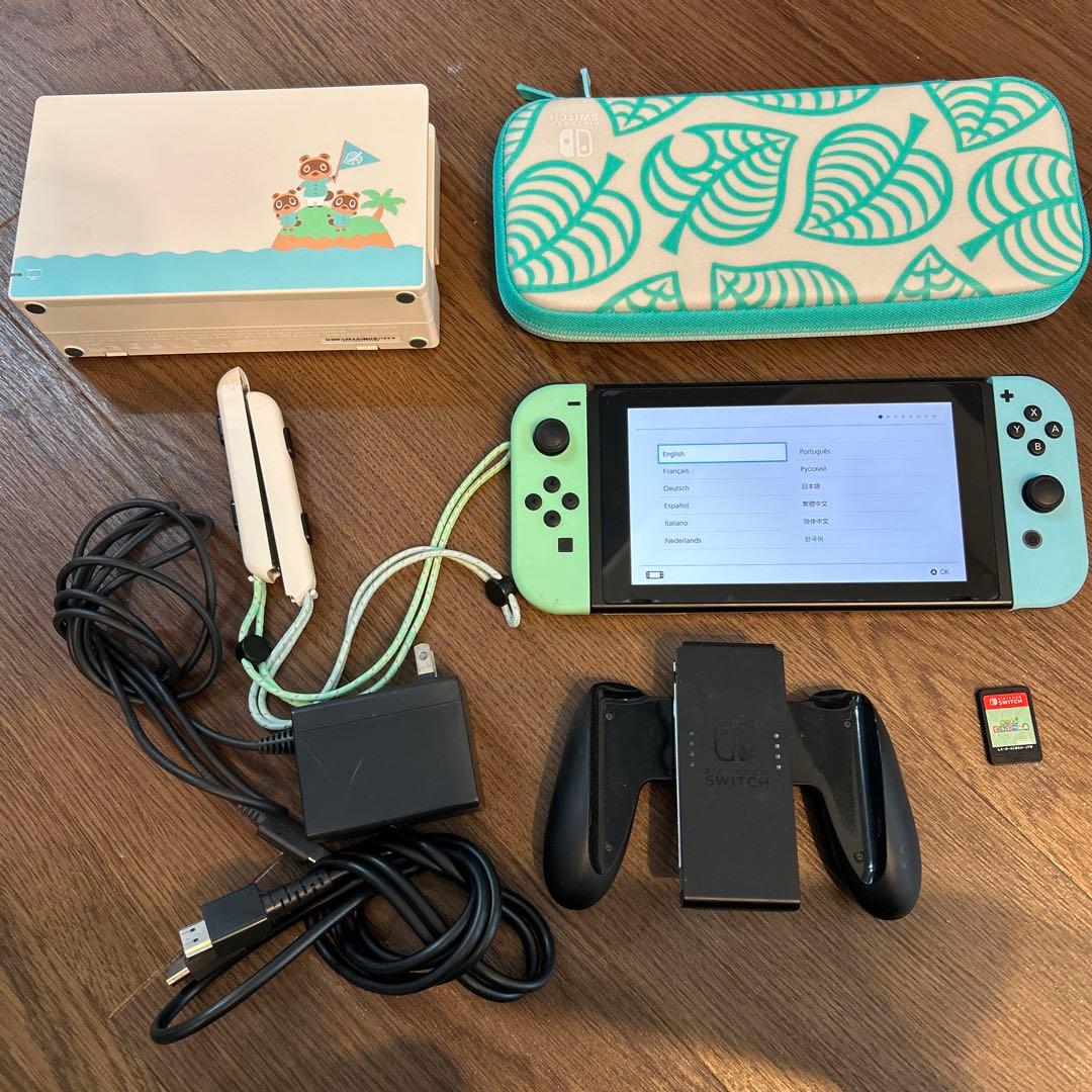 Nintendo Switch本体、ソフト、ドックあつまれどうぶつの森セット一式