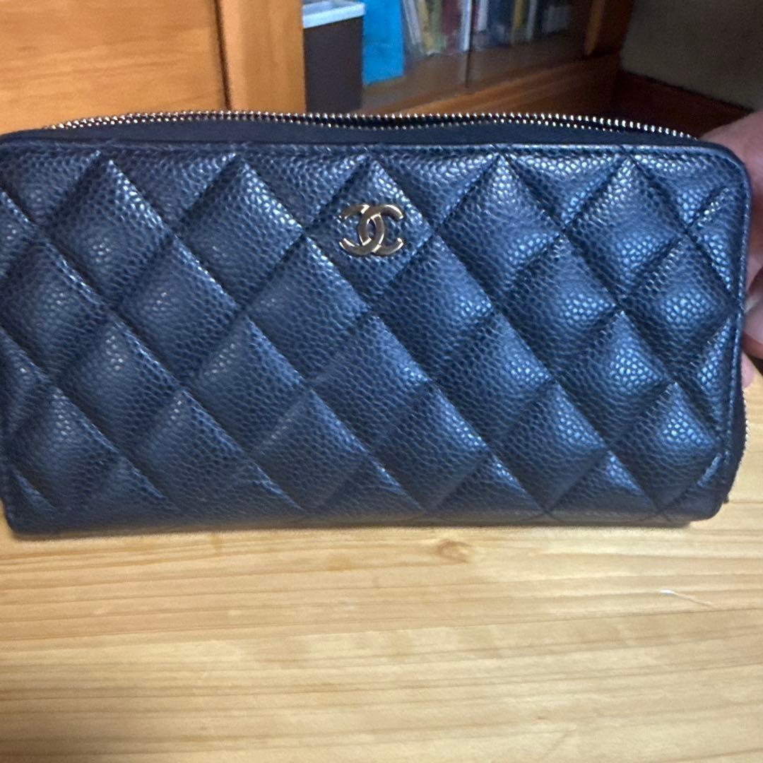 CHANEL【極美品】マトラッセ キャビアスキン キルティング 長財布