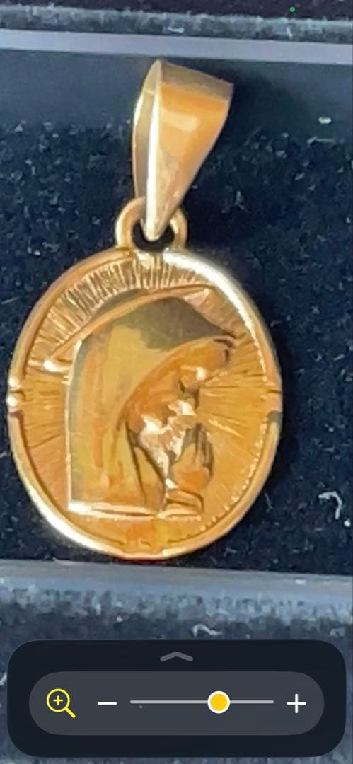 18K金 マリア像 メダル型ペンダント