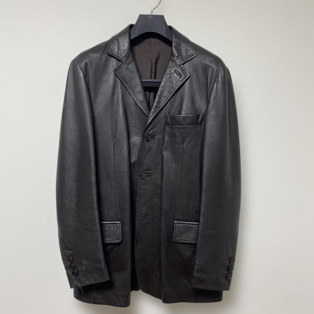 イタリア製 マルセル・ラサンス ブラウン レザージャケット メンズ サイズ L