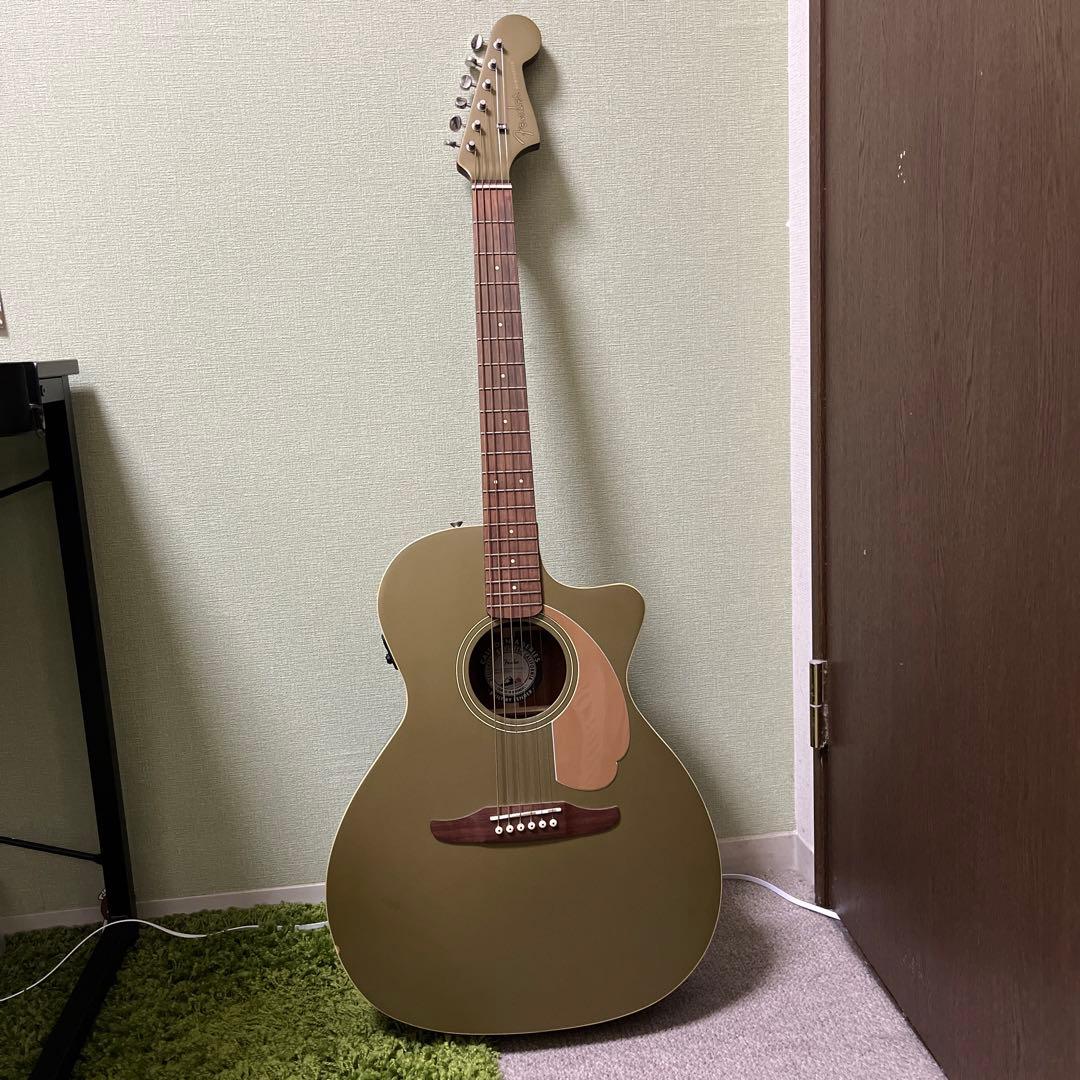 Fender newporter オリーブ　緑　アコースティックギター　エレアコ