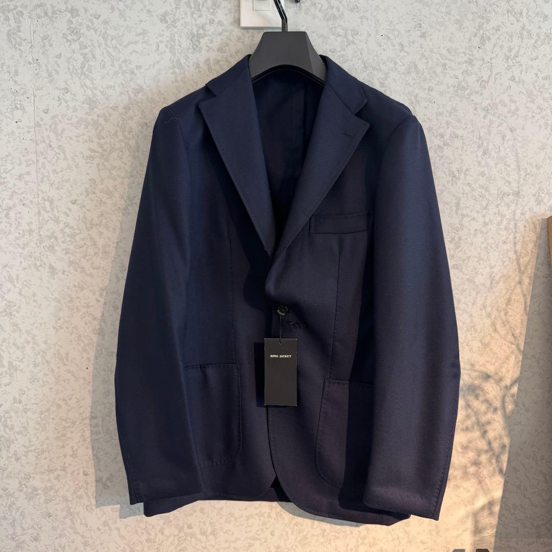 新品RING JACKETリングヂャケット ネイビージャケット 44ホップサック