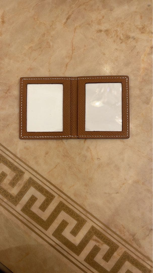 エルメスS ゴールド レザー フォトフレーム 二つ折り