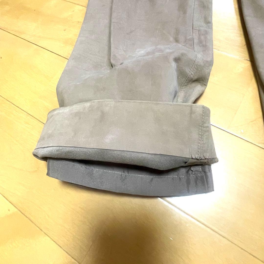 シャネル　ヴィンテージ　ヌバック　パンツ　レザー　カーフスキン