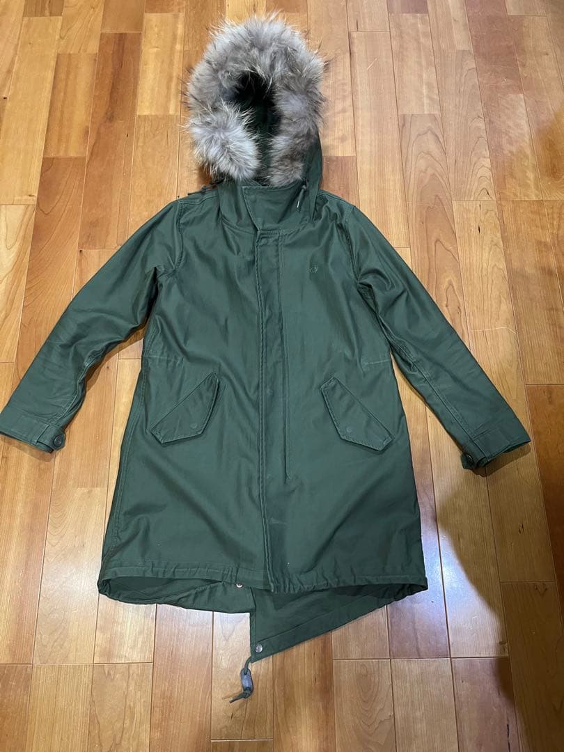 FRED PERRY フレッドペリーライナー付き モッズコート フード ファーM