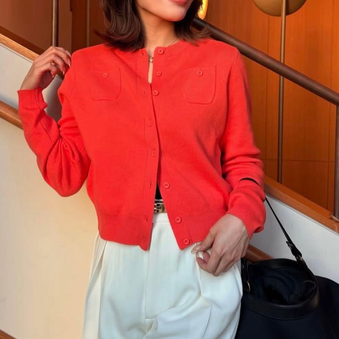 極美品　キャバン　カシミヤクルーネックカーディガン　サイズS 希少