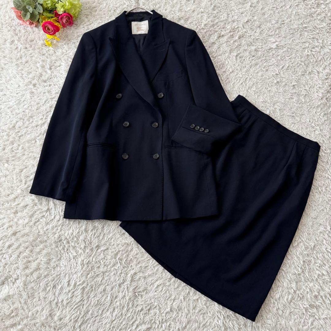 美品 バーバリー セットアップ スカートスーツ ウール ダブル フォーマル