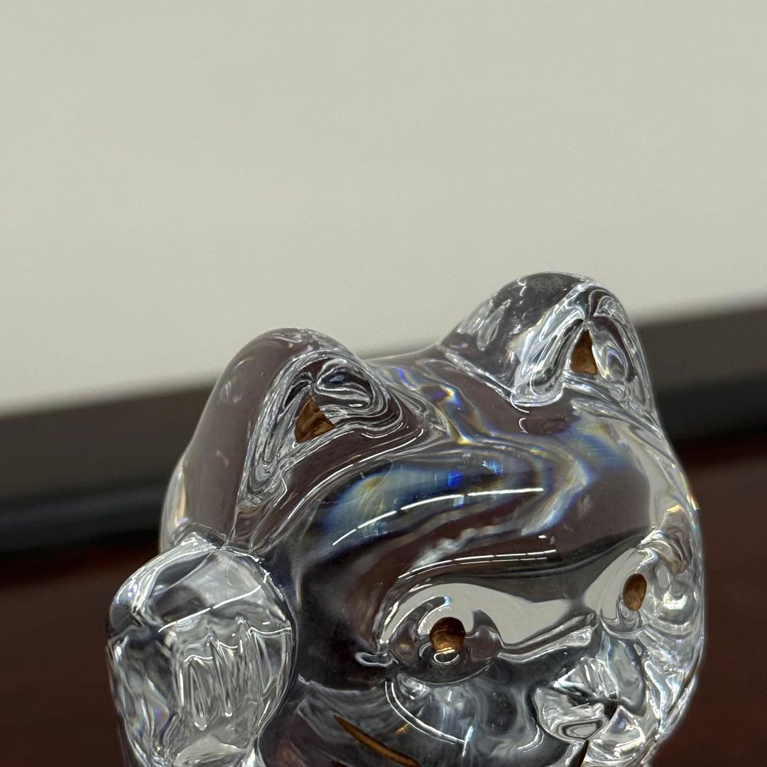 H19KZ13a 美品 Baccarat バカラ 招き猫 クリア