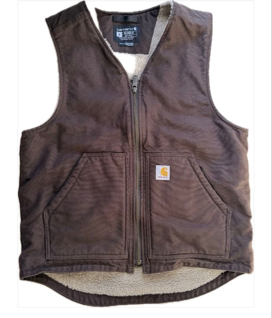 Carhartt ダックベスト S ブラウン