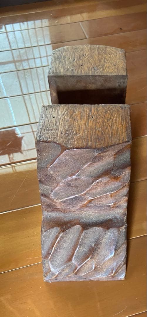 アンティーク　一刀彫り　衝立　パーテーション　虎トラ　天然木1枚板