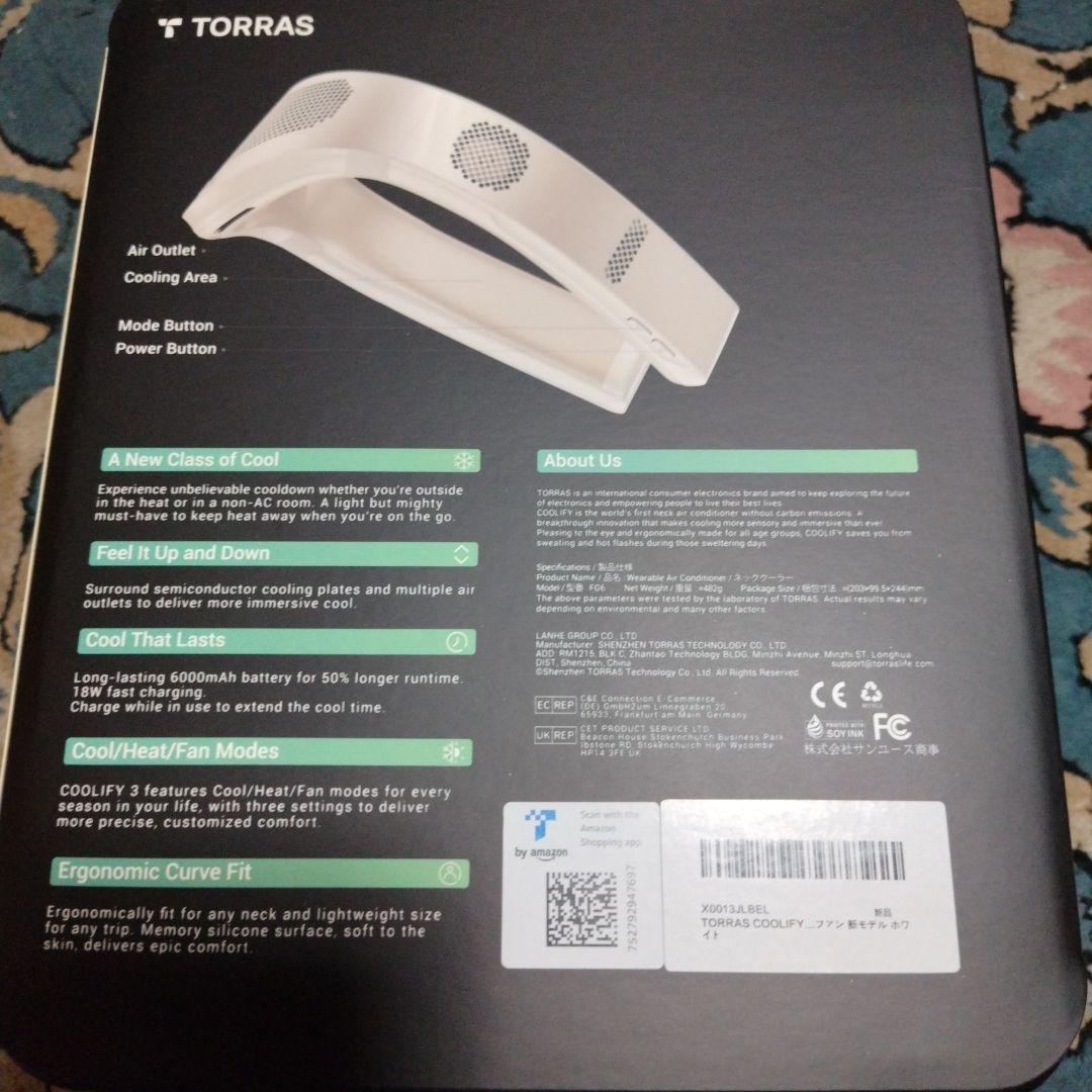 TORRAS COOLIFY3 ネッククーラー ホワイト 暖房 冷房