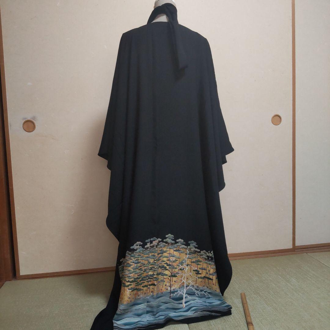 正絹 黒留袖 着物リメイク ロングドレス セミオーダー