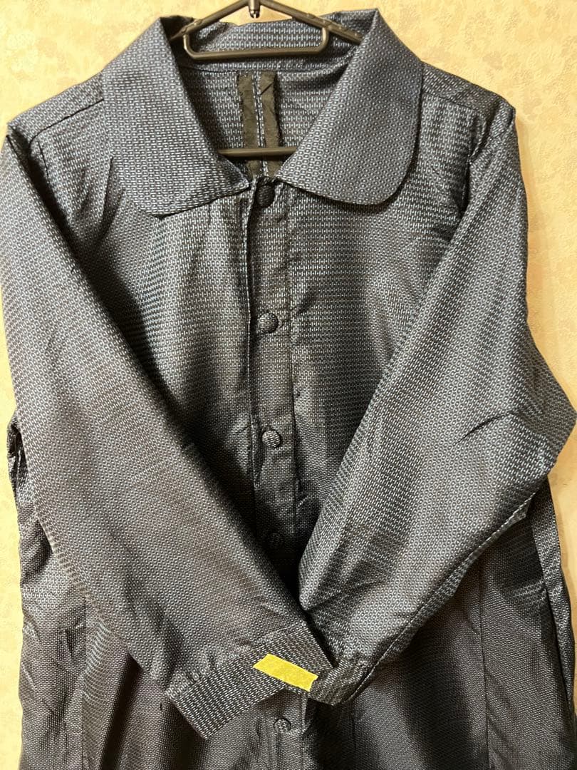 着物リメイクシャツワンピース　ネイビー　大島紬　新品