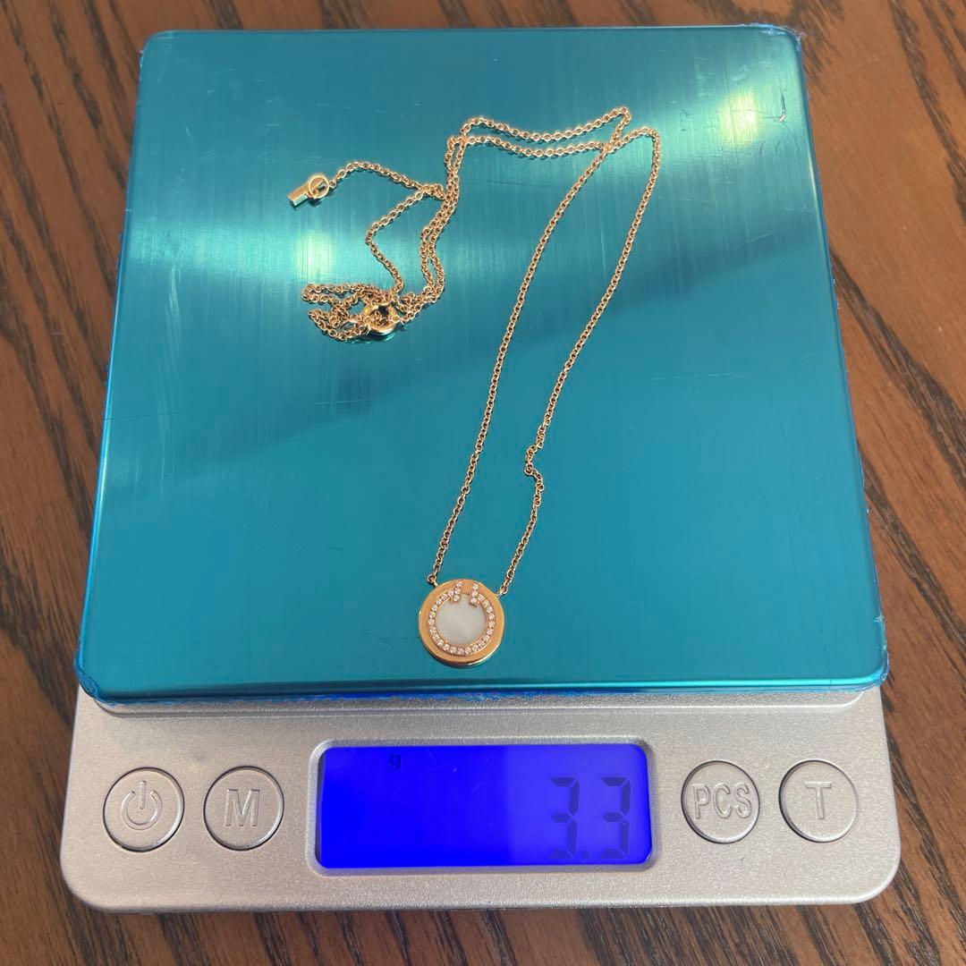 【鑑定付き正規品】ティファニー Tサークル ネックレス ダイヤモンド3.3g