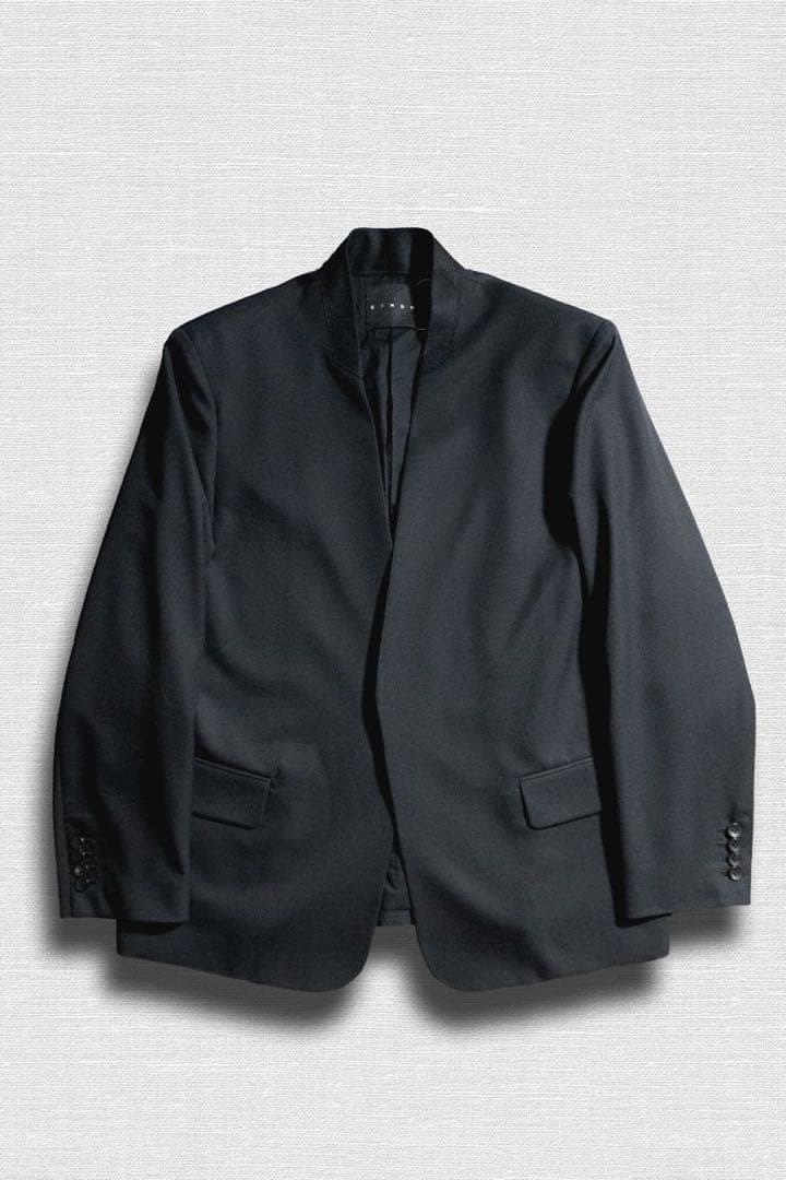 【美品】CINOH ブラック ノーカラージャケット