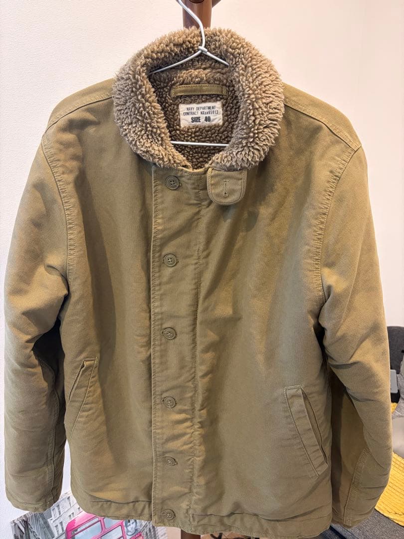 WAIPER.inc N-1デッキジャケット (後期型、タン/カーキ色)