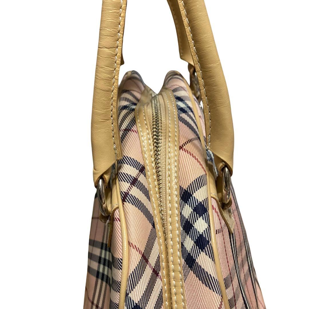 美品　BURBERRY バーバリー ミニボストン ノバチェック　ピンク