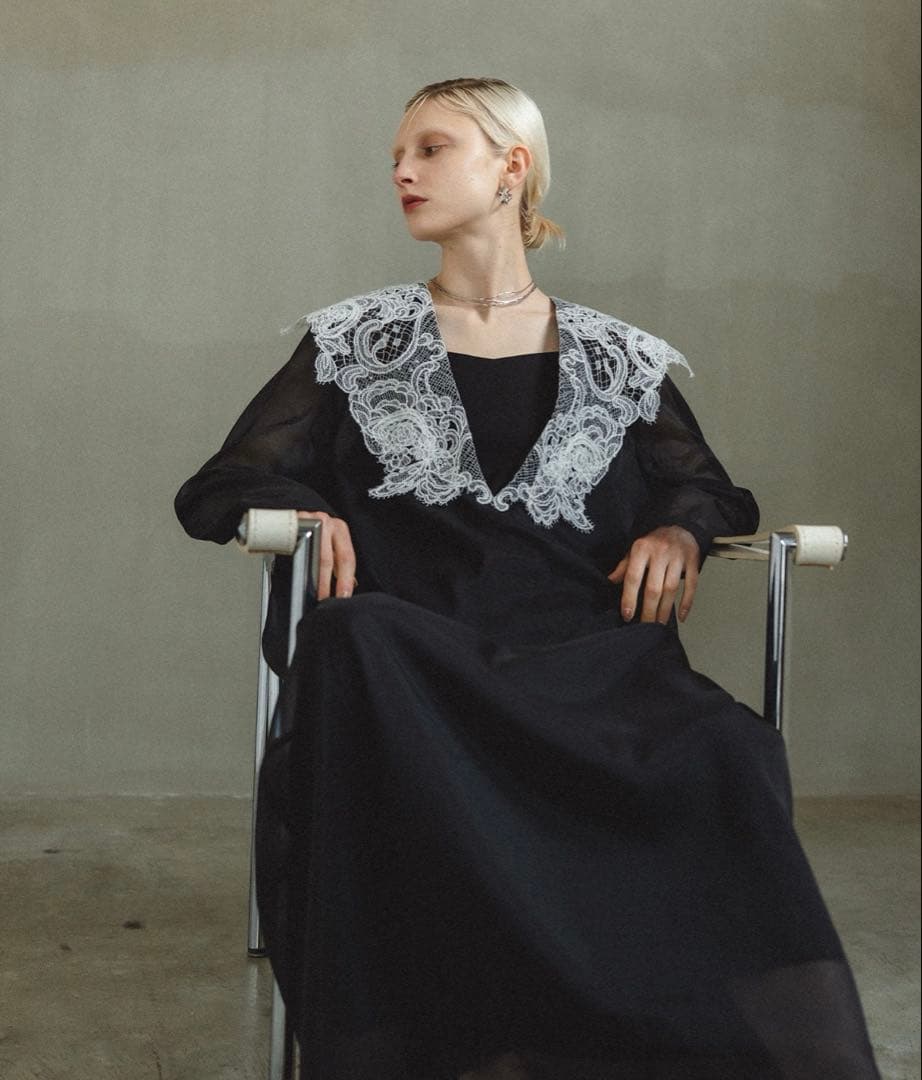 Big collar A-line dress et.UNiVER オケージョン