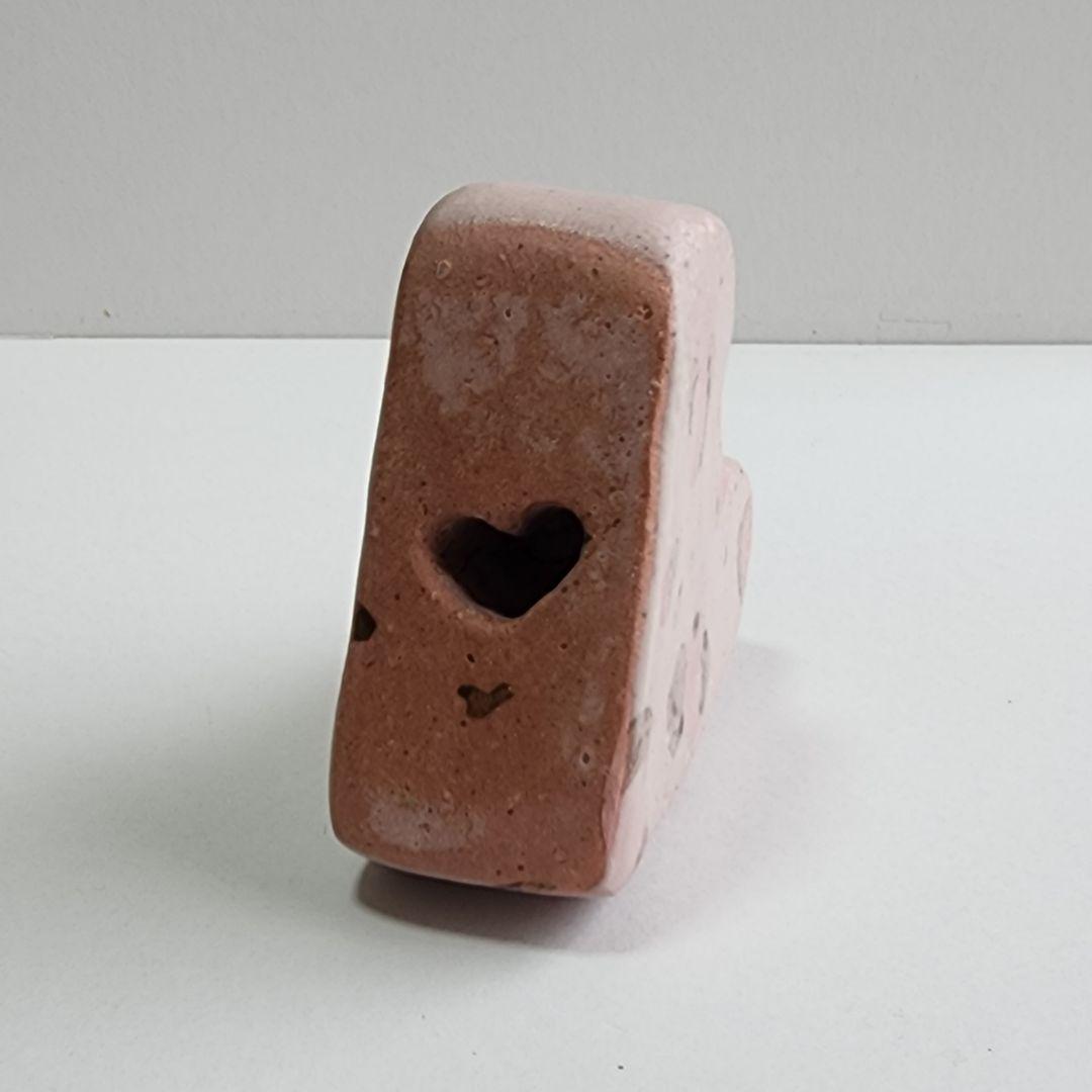 陶器 レオパード ピンクハート ヒョウ柄 インテリア アクアリウム 水槽飾り