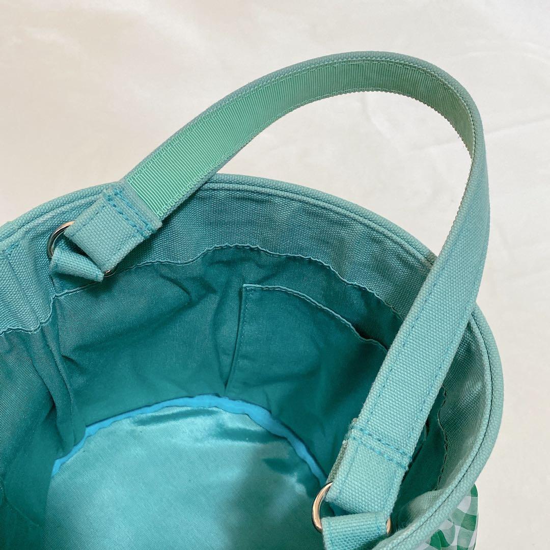 【美品】再値下げ★セツコサジテール　ピクニック　ハンドバッグ　アップルグリーン