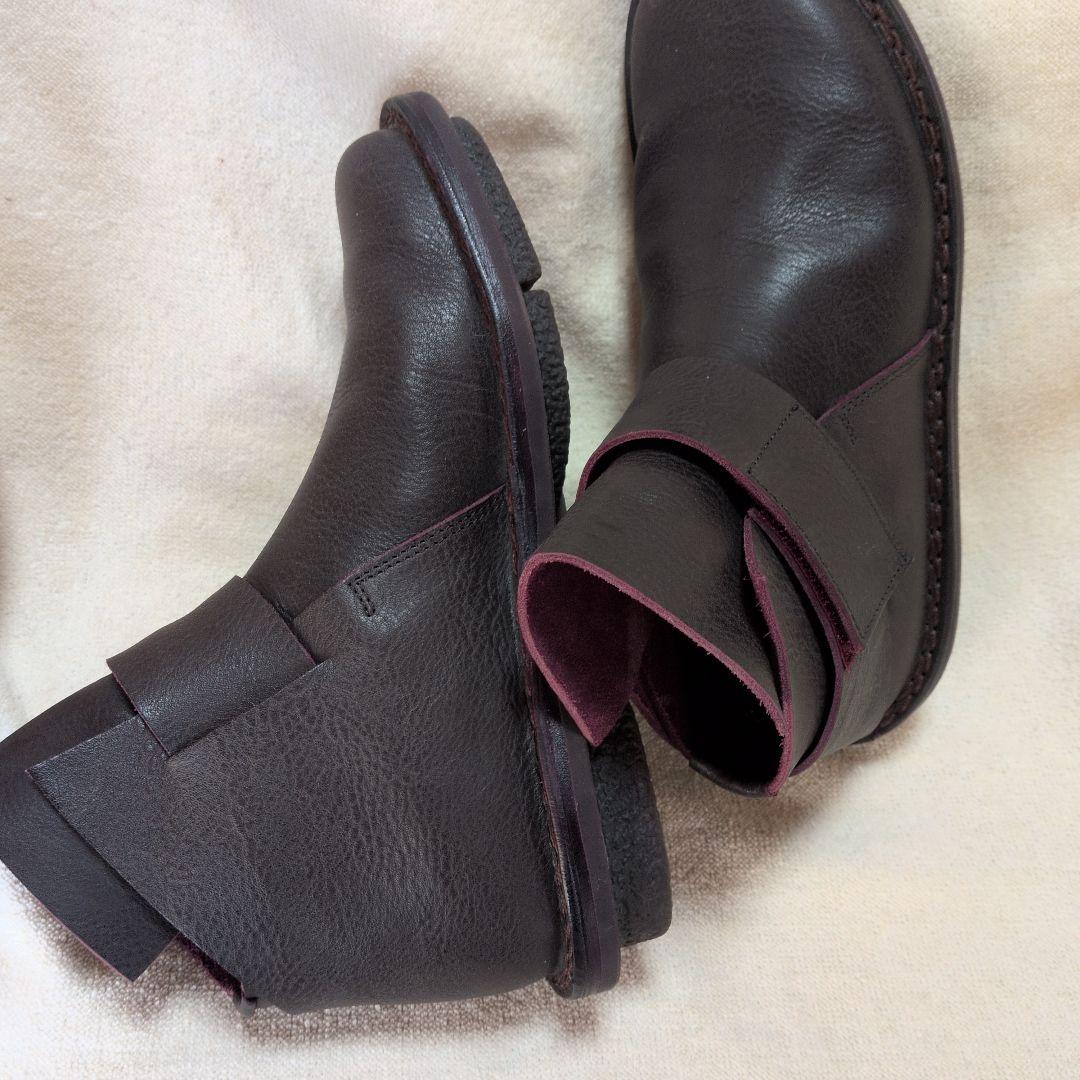 お値下げトリッペンダークグレーレザー ストラップブーツ