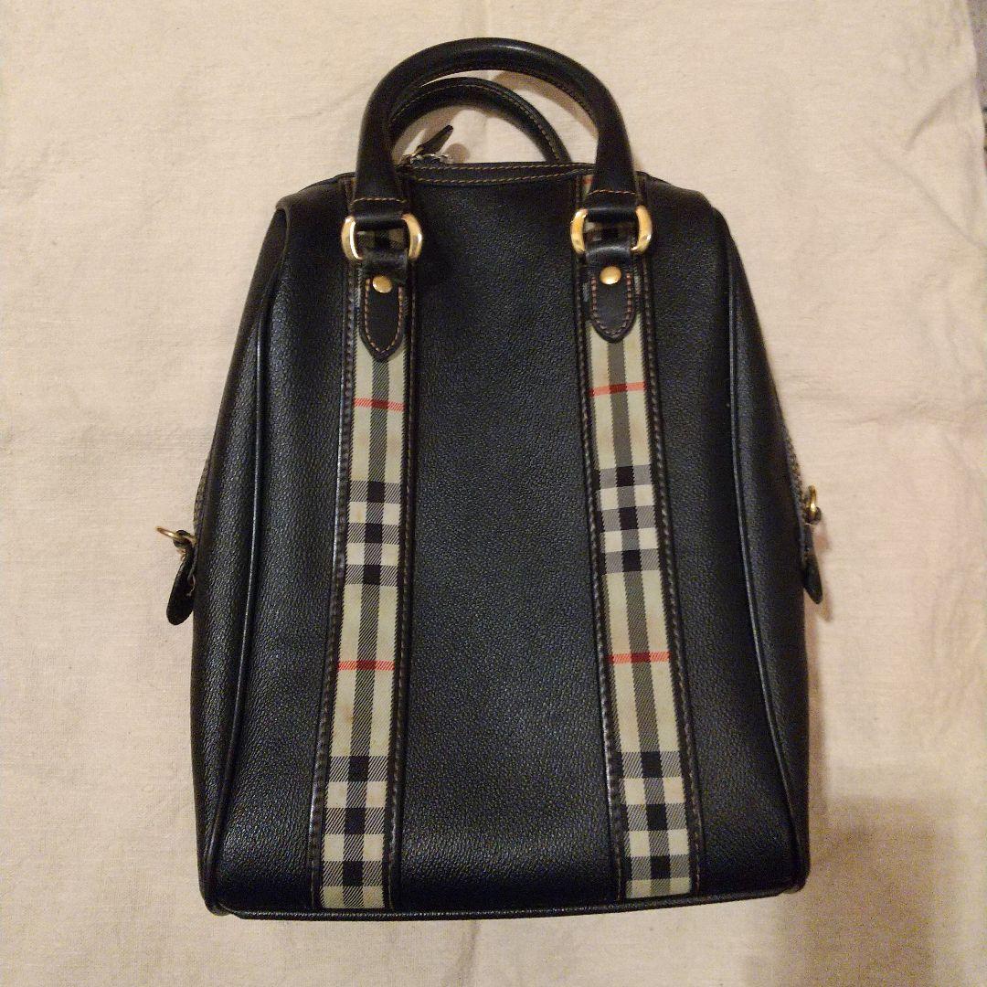 【BURBERRY】ブラックレザー ゴルフシューズバッグ
