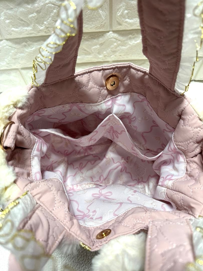 ま*読様 コヤンイサムチョン　ハンドメイド　ファーギャザーバッグ　ピンクうさちゃ