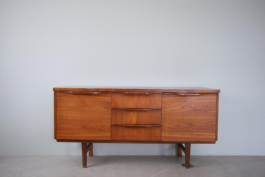 英国アンティークチーク古木サイドボード/木製机/テレビ台キャビネット92-246