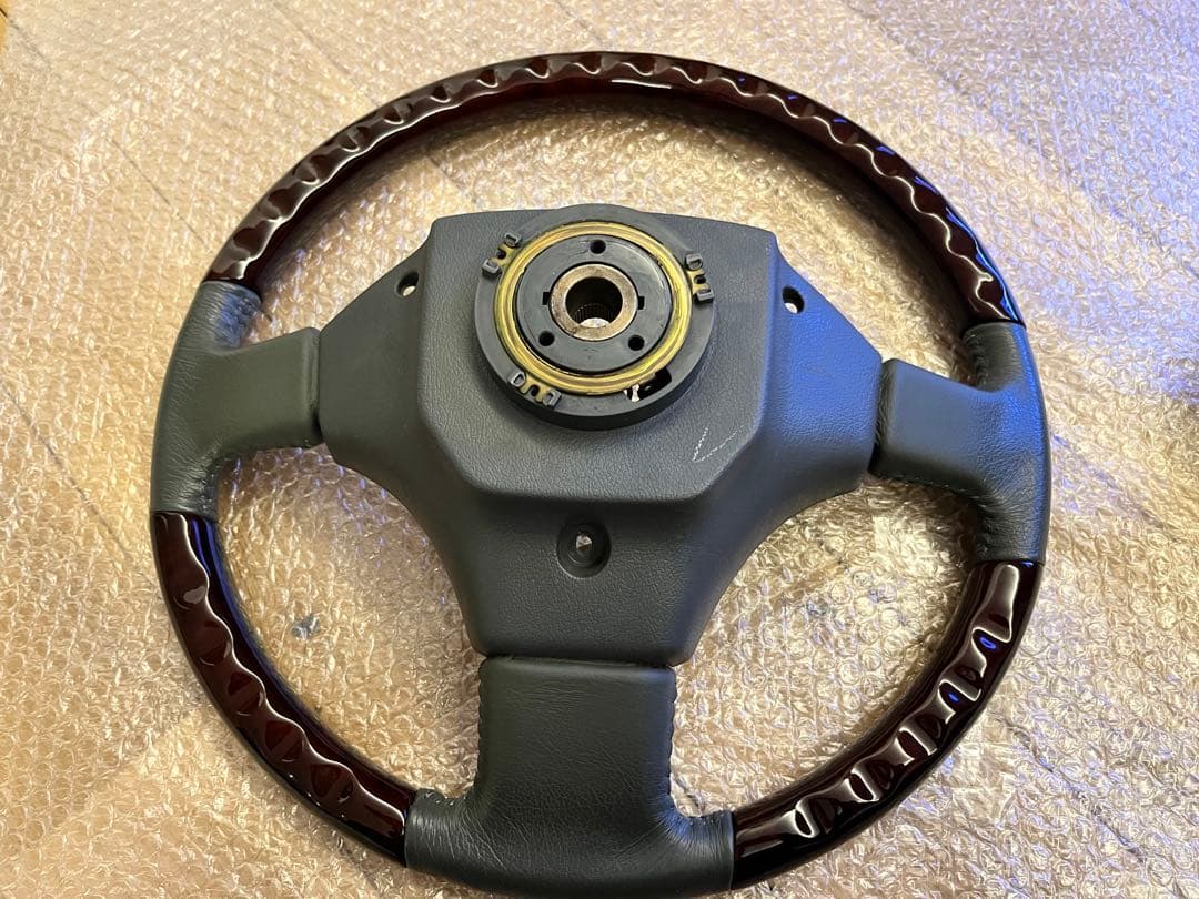 美品 トヨタ ランクル80 純正 ウッドコンビ ステアリング エアバッグなし