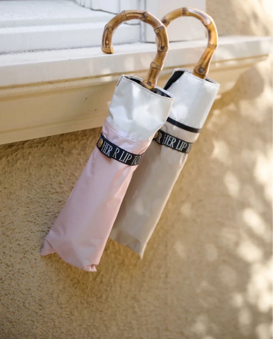 小物 herlipto Bicolor Bamboo Handle Umbrella