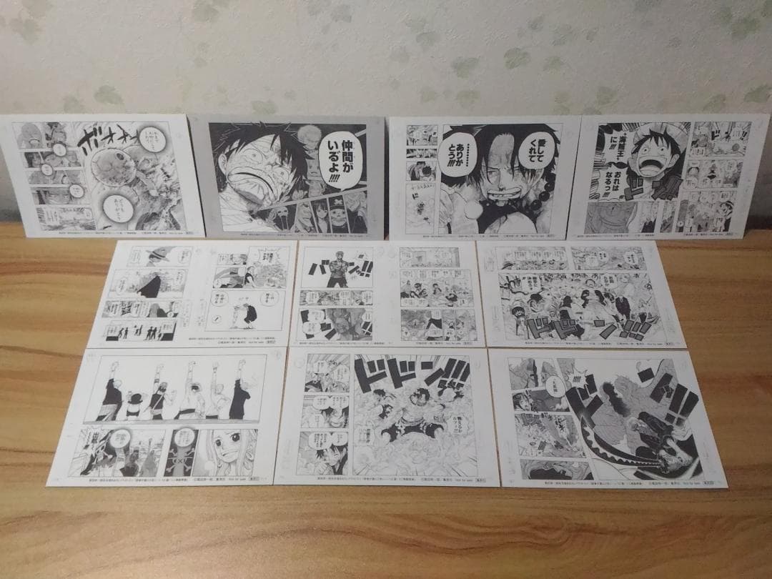 ワンピース 3億冊突破名シーンミニ複製原画10枚コンプリートセット 尾田栄一郎