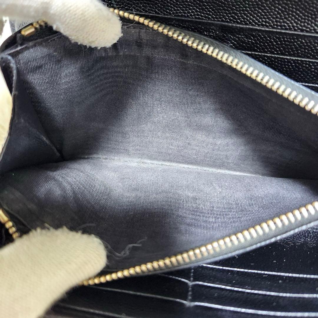 ✨極美品✨サンローラン　長財布　フラップ　カサンドラ　ブラック　キャビアスキン