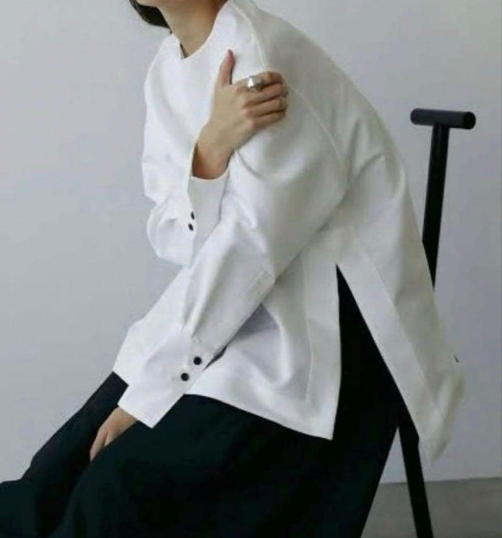 LOHEN ローヘン ハイカウントダブルクロスノーカラーブラウス