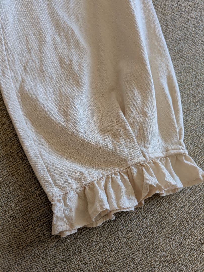ネストローブ　nestrobe 　布帛コンビ裾フリルパンツ