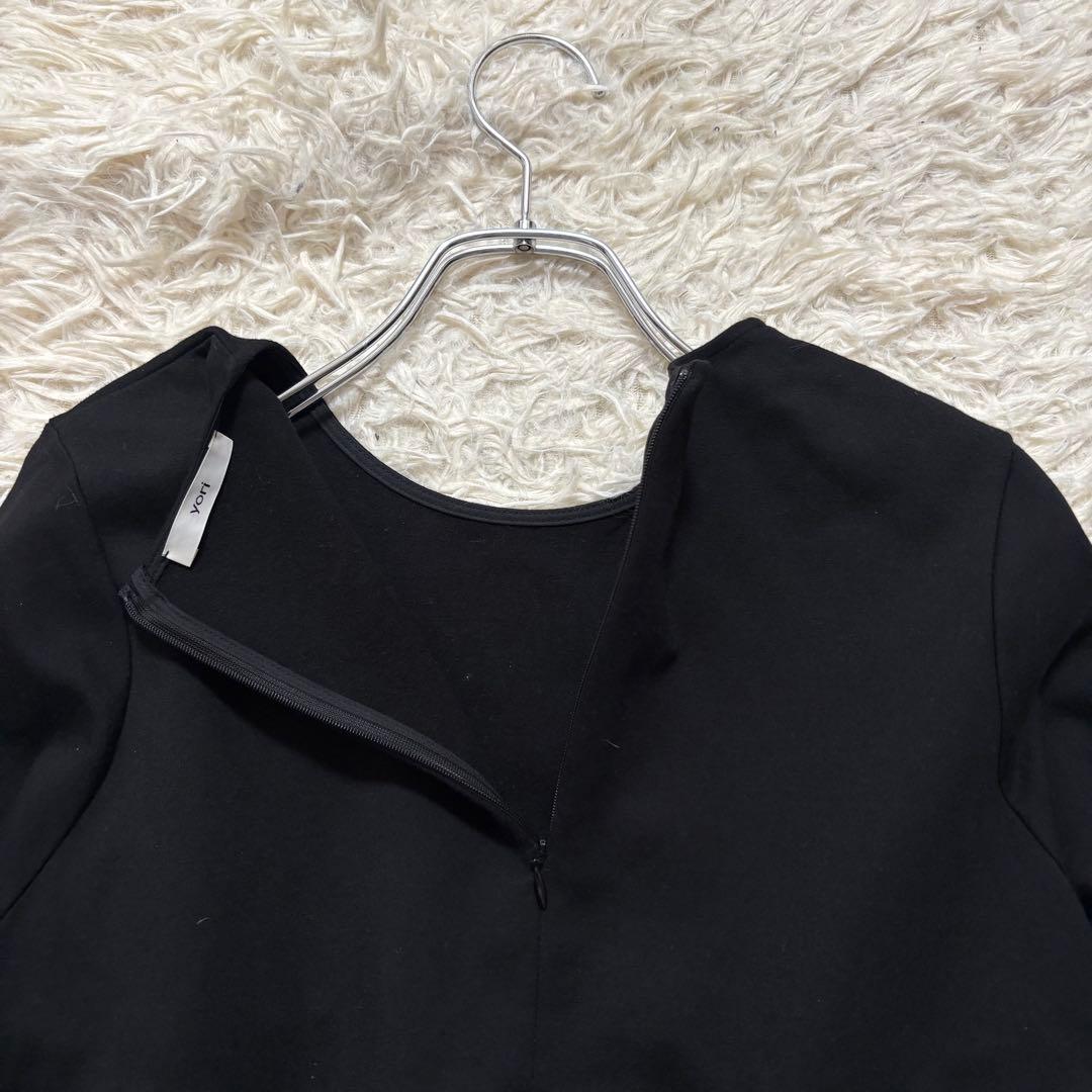 ✨美品✨ yori ヨリ　ぬくぬくヘムフリルブラウス　ティアード　黒　サイズF