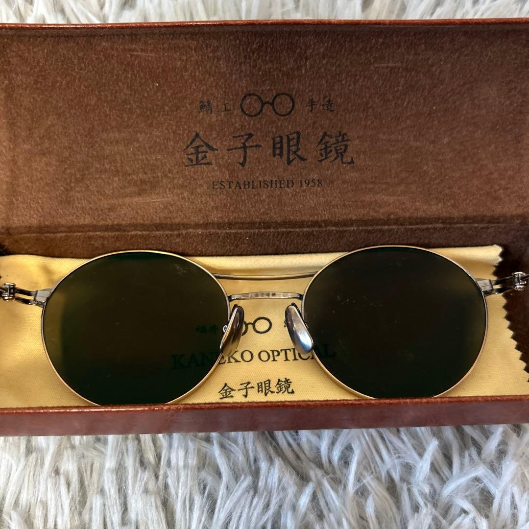 【美品】金子眼鏡 52□20-14 ダブルブリッジサングラス KMS-03