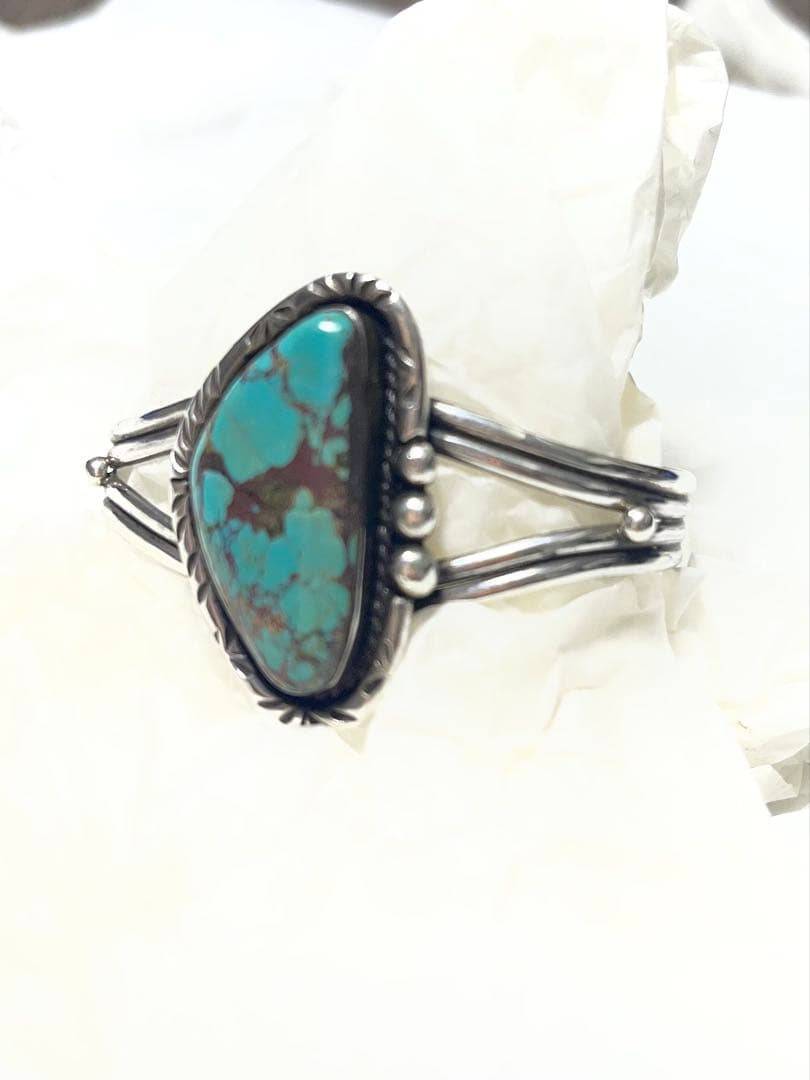 【新品未使用】 ターコイズ シルバー バングル