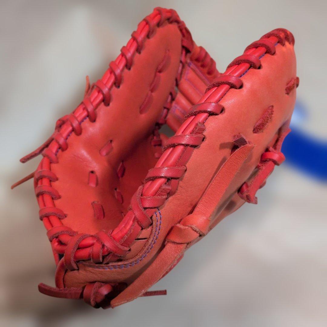 ミズノ:少年軟式用ファーストミット:右投げ用:一塁手用:オレンジ色
