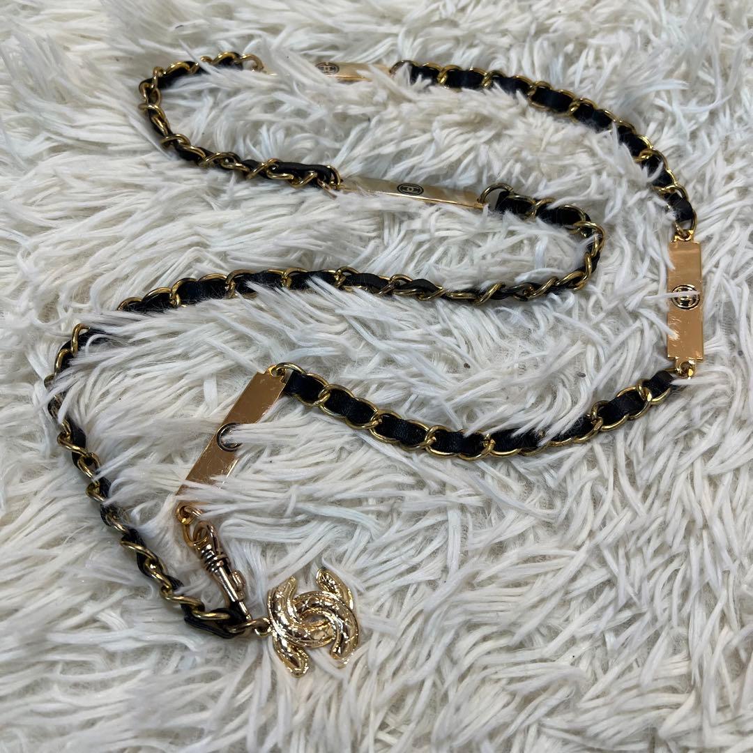 【美品】シャネル チェーンベルト ココマーク ゴールドロゴ 希少 レア