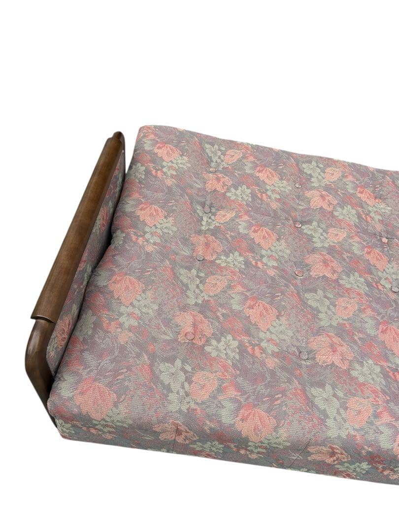 美品　カリモク　ソファベッド　花柄　3人掛け