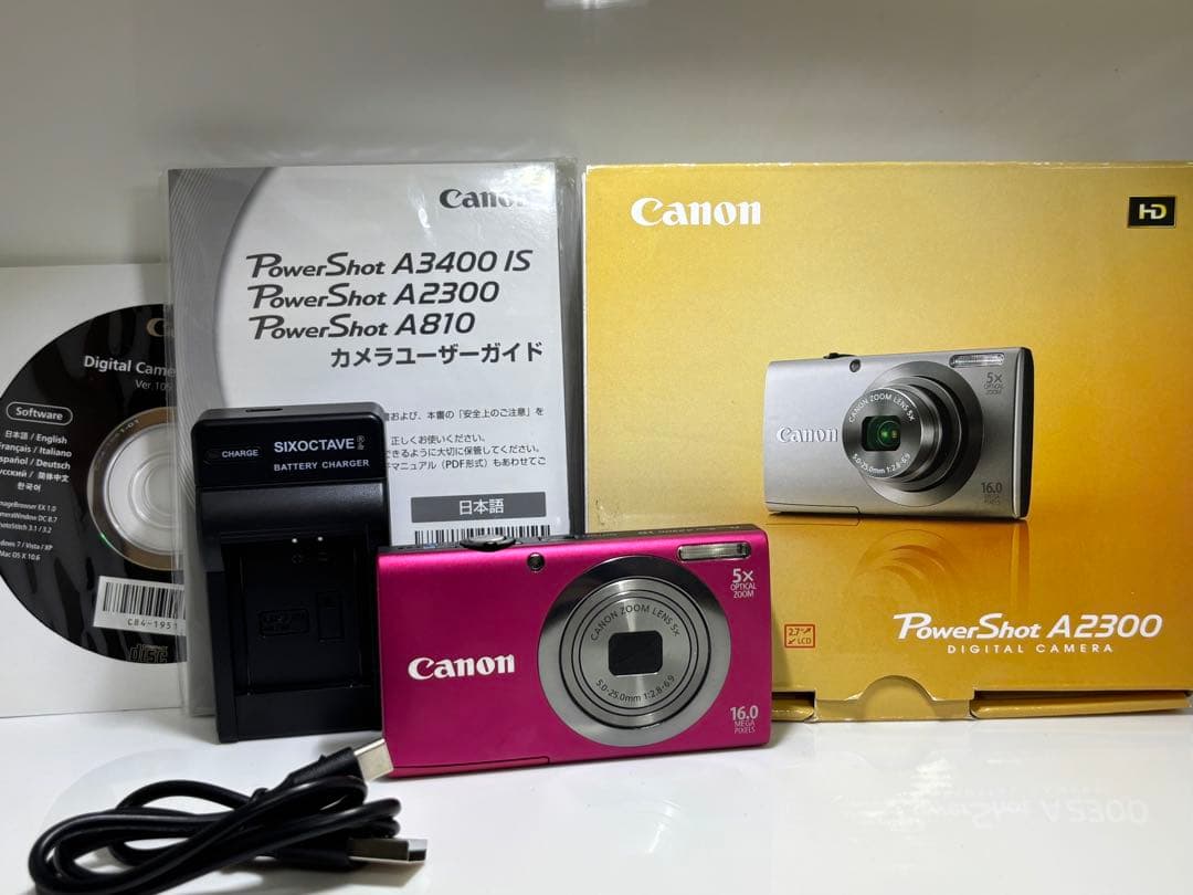 写真あり【箱付美品】キャノンCanon PowerShot A2300 ピンク