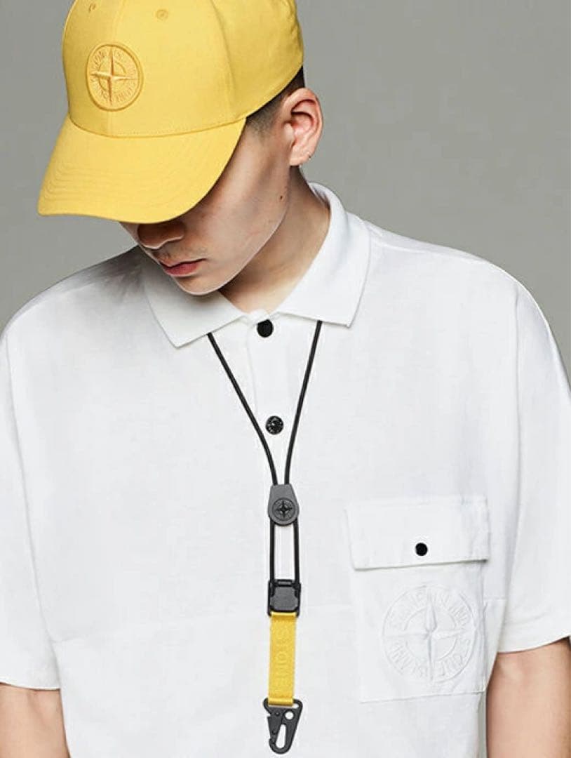 STONEマグネットバックルネックストラップ　キーリング　ブルー