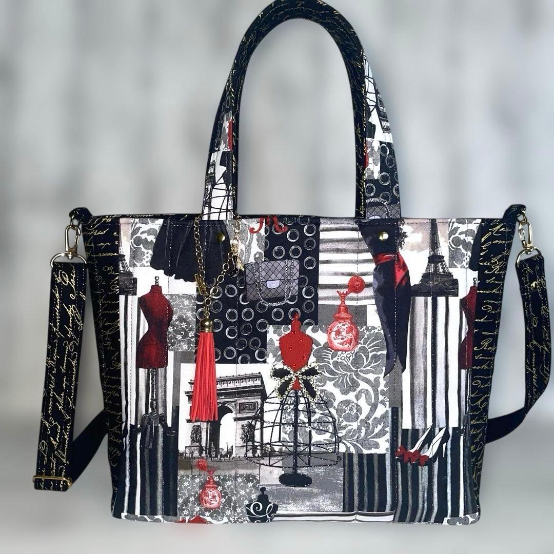 maruru サイド別マチトート、ストラップセット、ラウンド巾着大