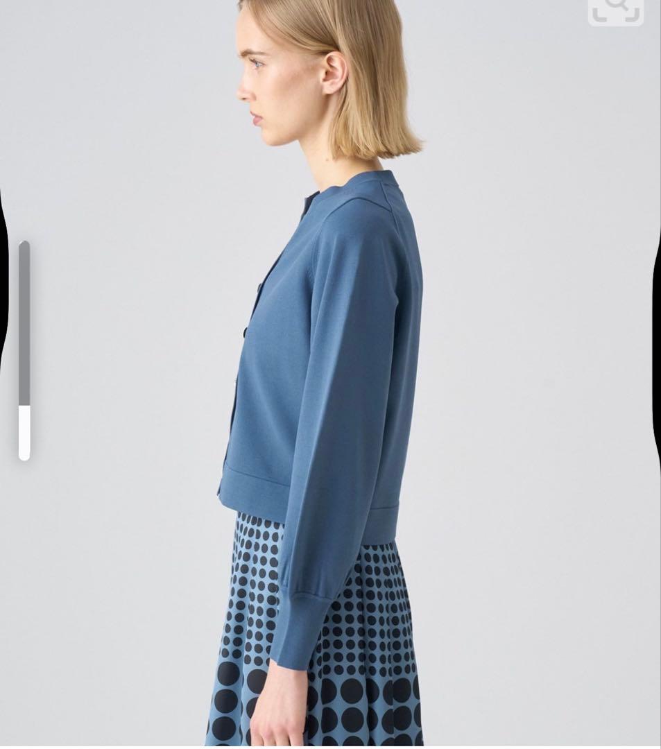 アナイ(ANAYI) ブルー ボタン付き カーディガン