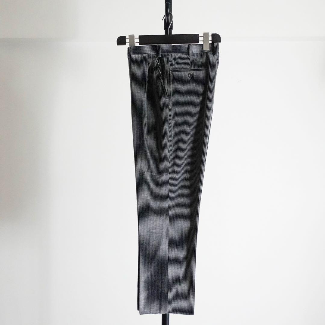 【イタリア製】Brioni コーデュロイ　セミワイドトラウザーズ　ブラック