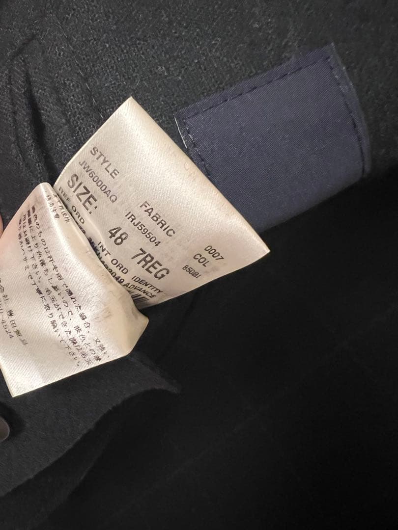 LARDINI ダークブルー　ウィンドーペン柄　テーラードジャケット