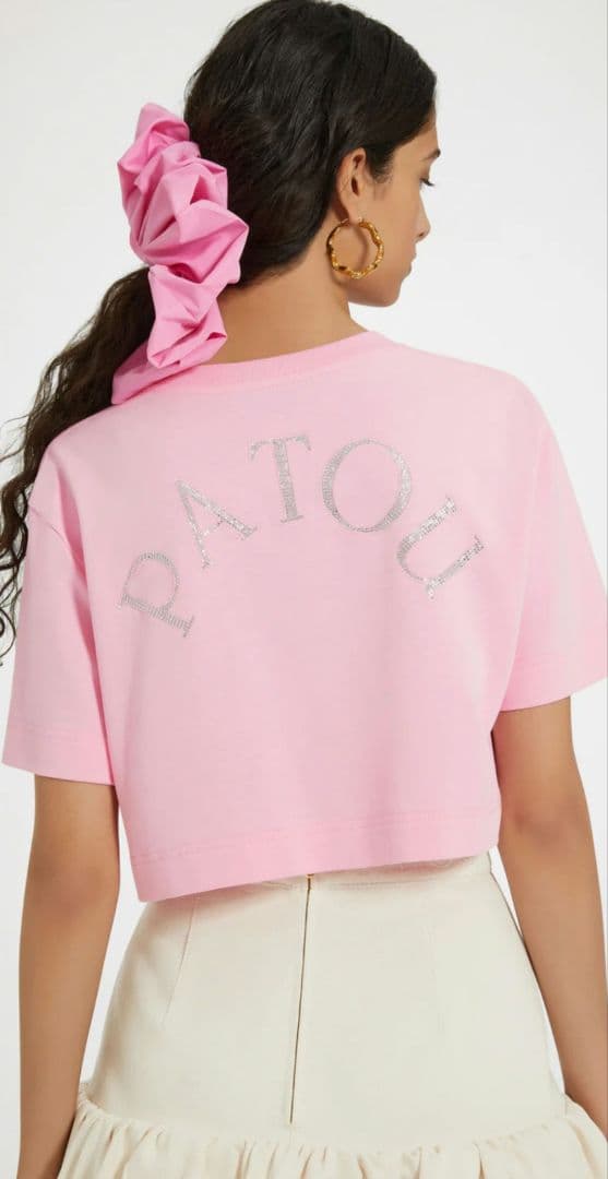 Patou オーガニックコットン クロップドTシャツ ♡ピンク