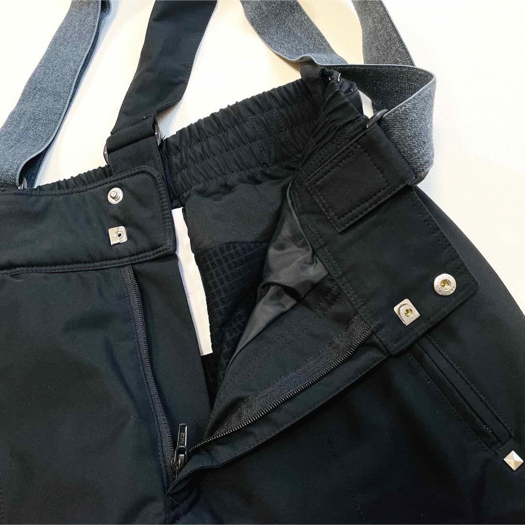 6647【美品】デサント　ビブパンツ　スキーウェア　中綿入り　ヒートナビ　黒