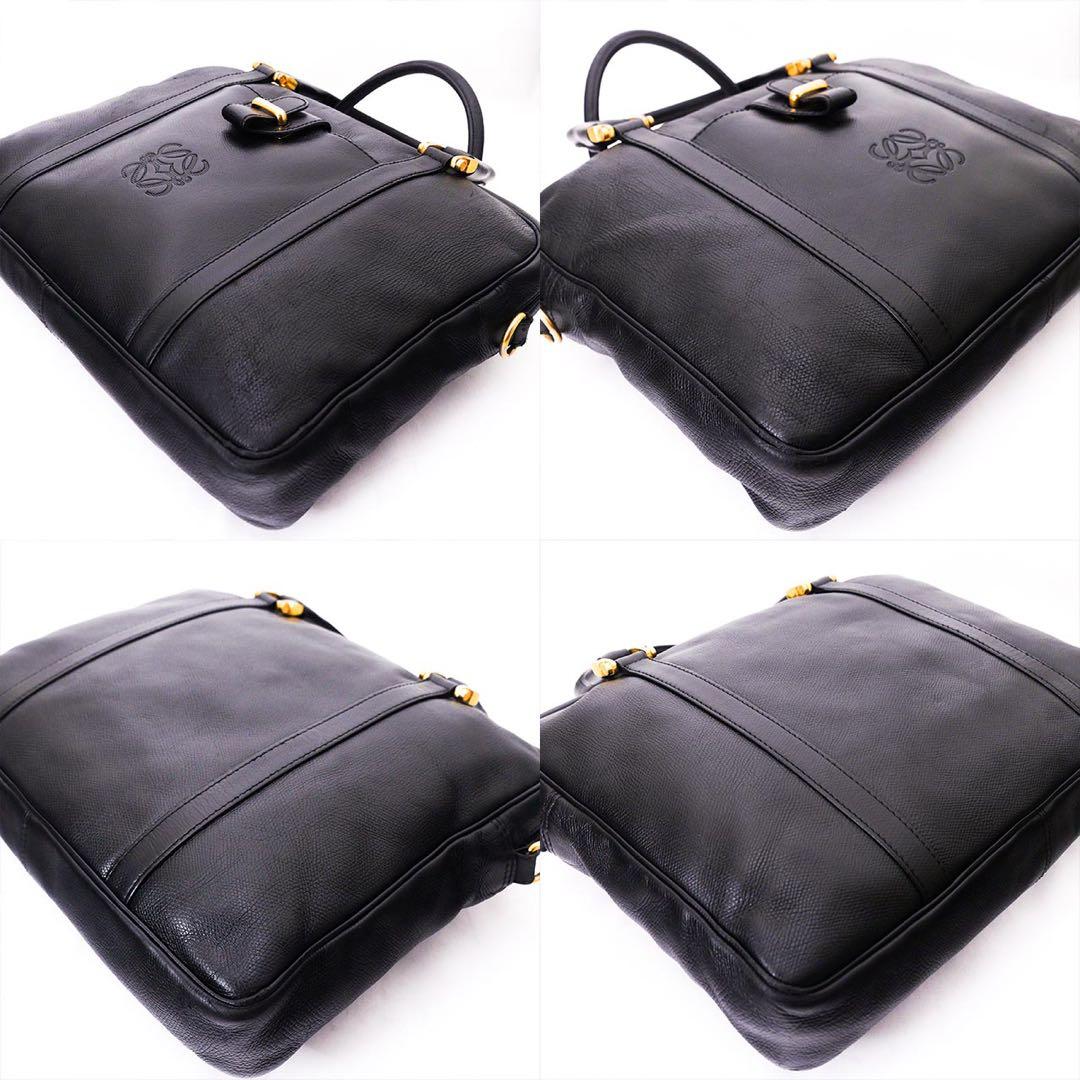 美品 LOEWE ロエベ アナグラム ブリーフバッグ ビジネスバッグ 黒